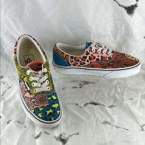 Vans Era Patchwork Sneakers Animal Print Leopard Snakeskin Canvas Leather Skate